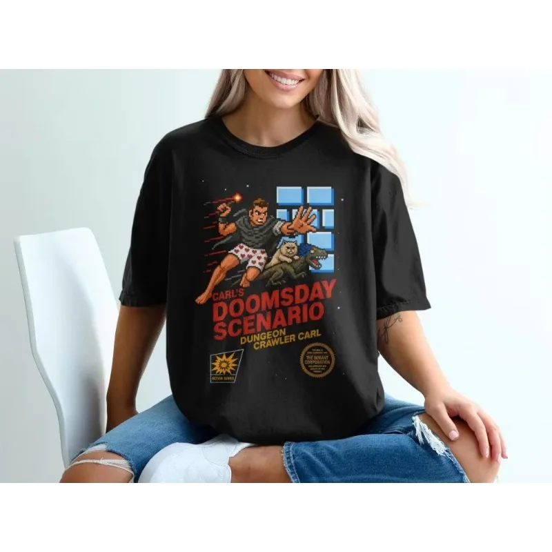 Dungeon Crawler Karl T-shirt Karl's Apocalypse Scene Retro Game Fantasy Book Fan T-shirt Women's T-shirt
