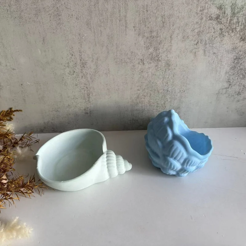 Conch Shell Dish Mold Conch Storage Silicone Mold Flower Pot Plaster Mold Cement Mold Table Decoration