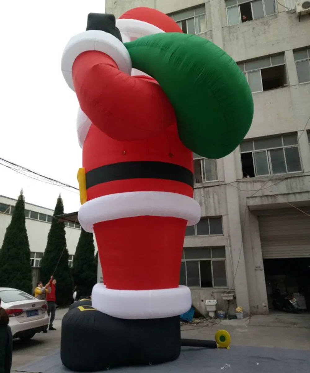 거대한 팽창식 크리스마스 산타 클로스 조명, 거대한 블로우 업 축제 이벤트, 크리스마스 남자 캐릭터, 야외 장식