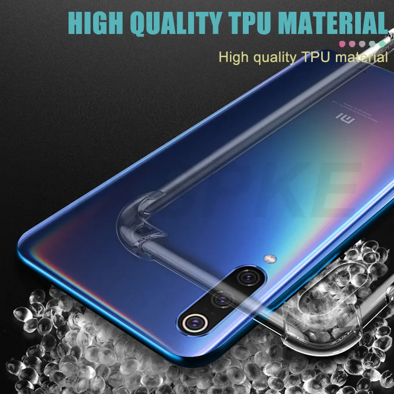 Luxury Shockproof Silicone Phone Case For Xiaomi Mi 9 8 A3 A2 10 11 Lite Case Xiaomi Mi 9 8 SE 9T 11X 10T Transparent Back Case