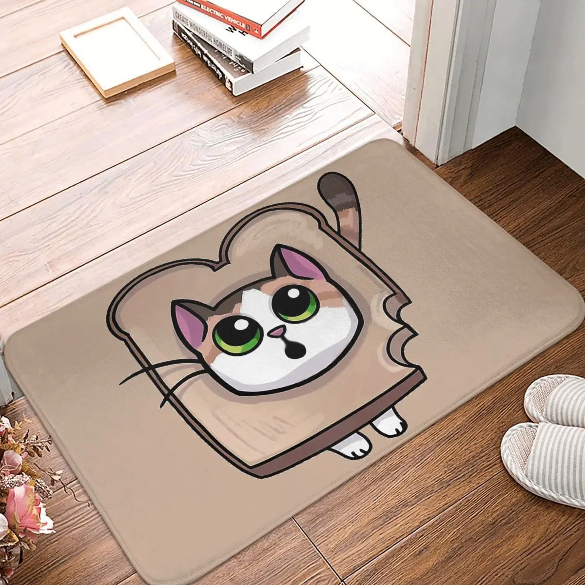 

Calico Bread Bath Non-Slip Carpet Animal Bread Living Room Mat Entrance Door Doormat Home Decor Rug