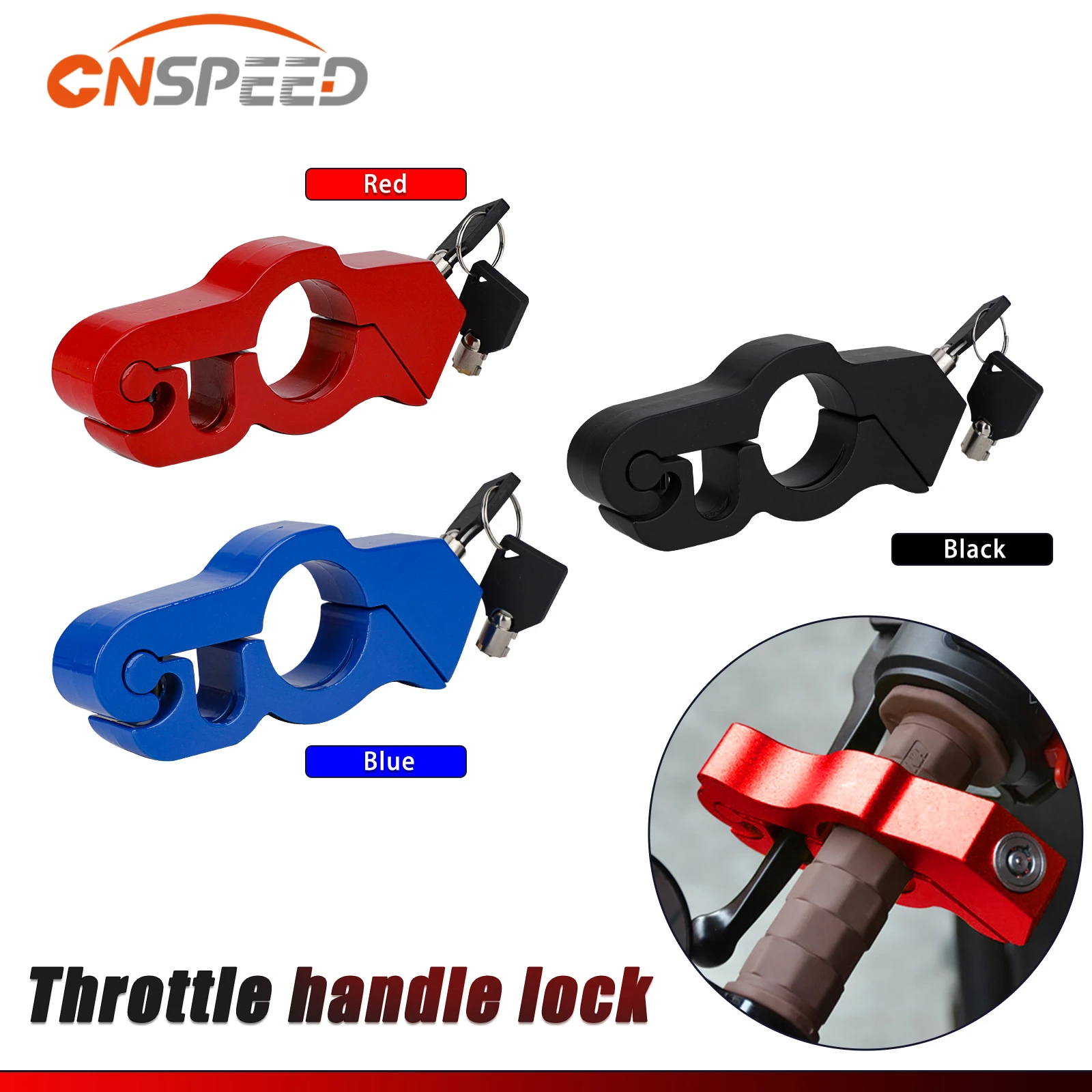 

Motorcycle Handlebar Lock Aluminum Alloy Handlebar Brake Handle Solid Lock Bicycle Security Anti-theft Steal Lock Pull Rod