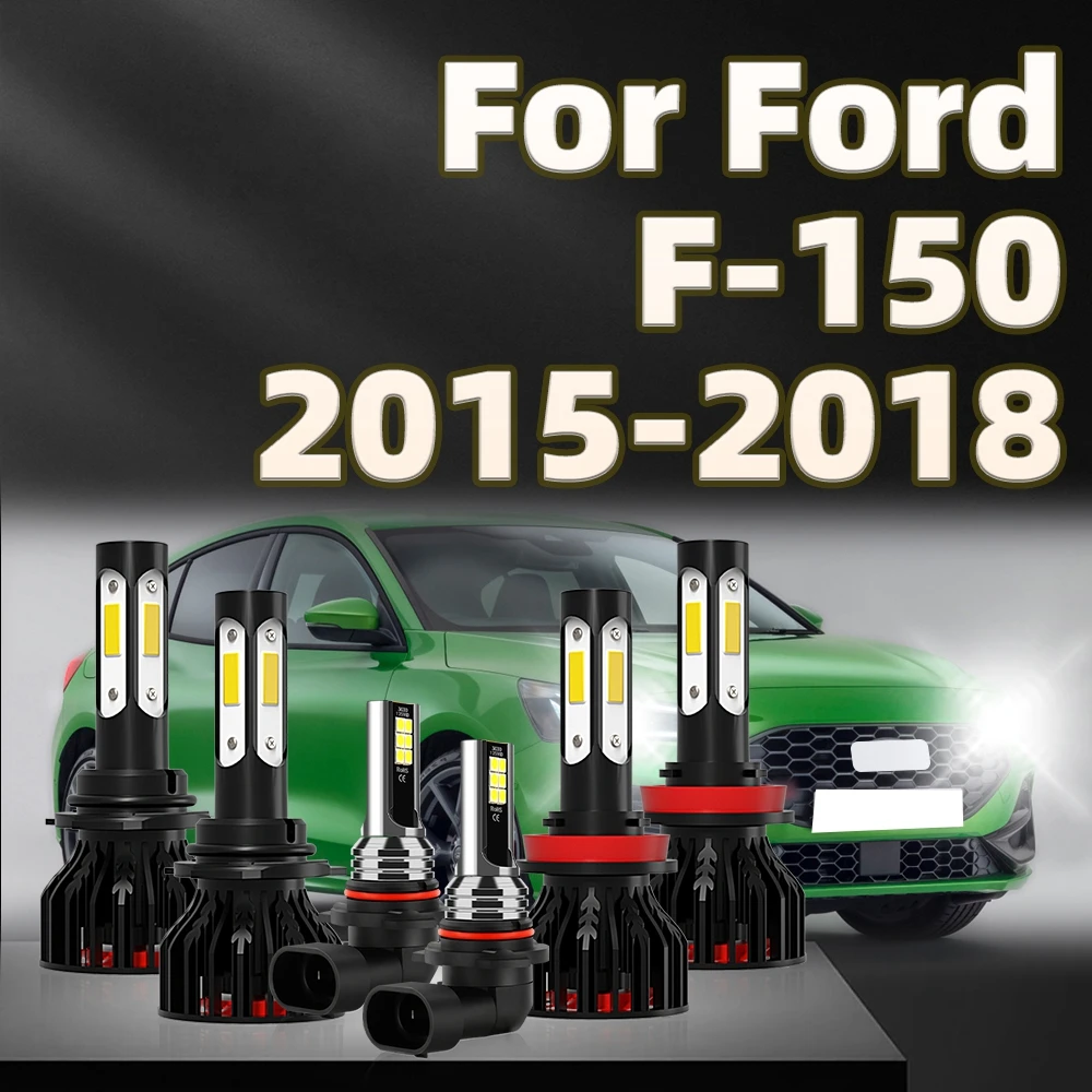 

6Pcs 130W Car LED Headlight H11 LED 9005 Lamp Fog Bulb 9140 6000K White For Ford F-150 2015 2016 2017 2018