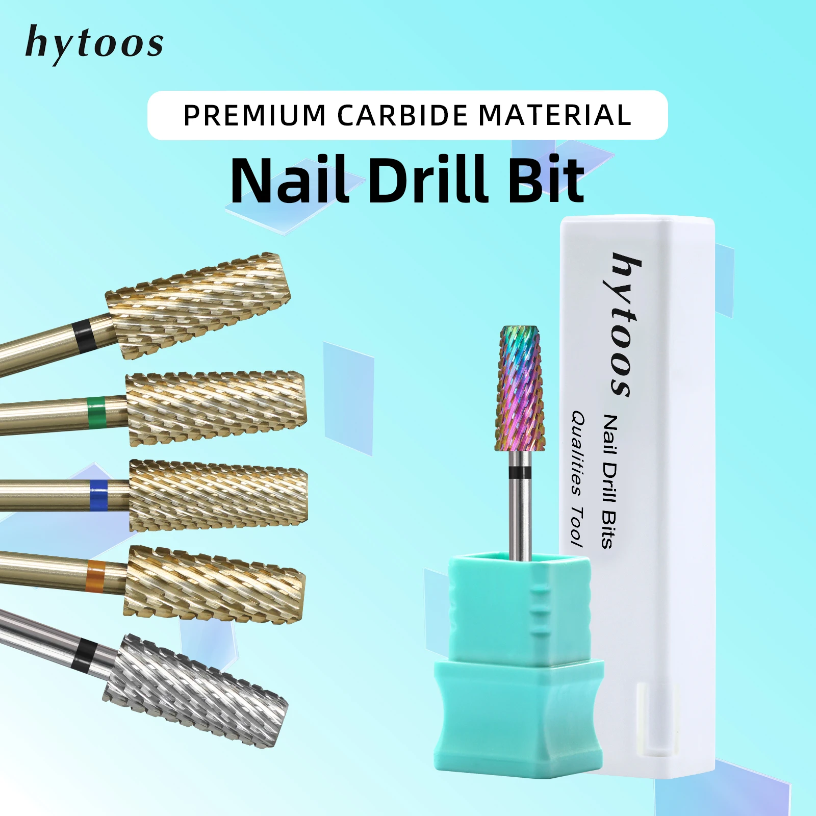 

Фрезы HYTOOS Safety Chamfer Tapered для маникюра, профессиональные твердосплавные конические насадки для снятия гель-лака, аксессуары для фрезеров и инструментов