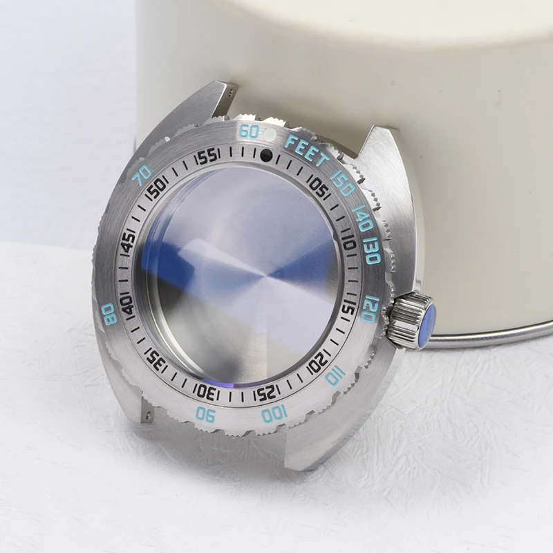 

Abalone Watch case 3 O'clock steel C3 Lume Sapphire glass Dive watch case fits Seiko for NH35/NH36 Automatic Movement Watch mod