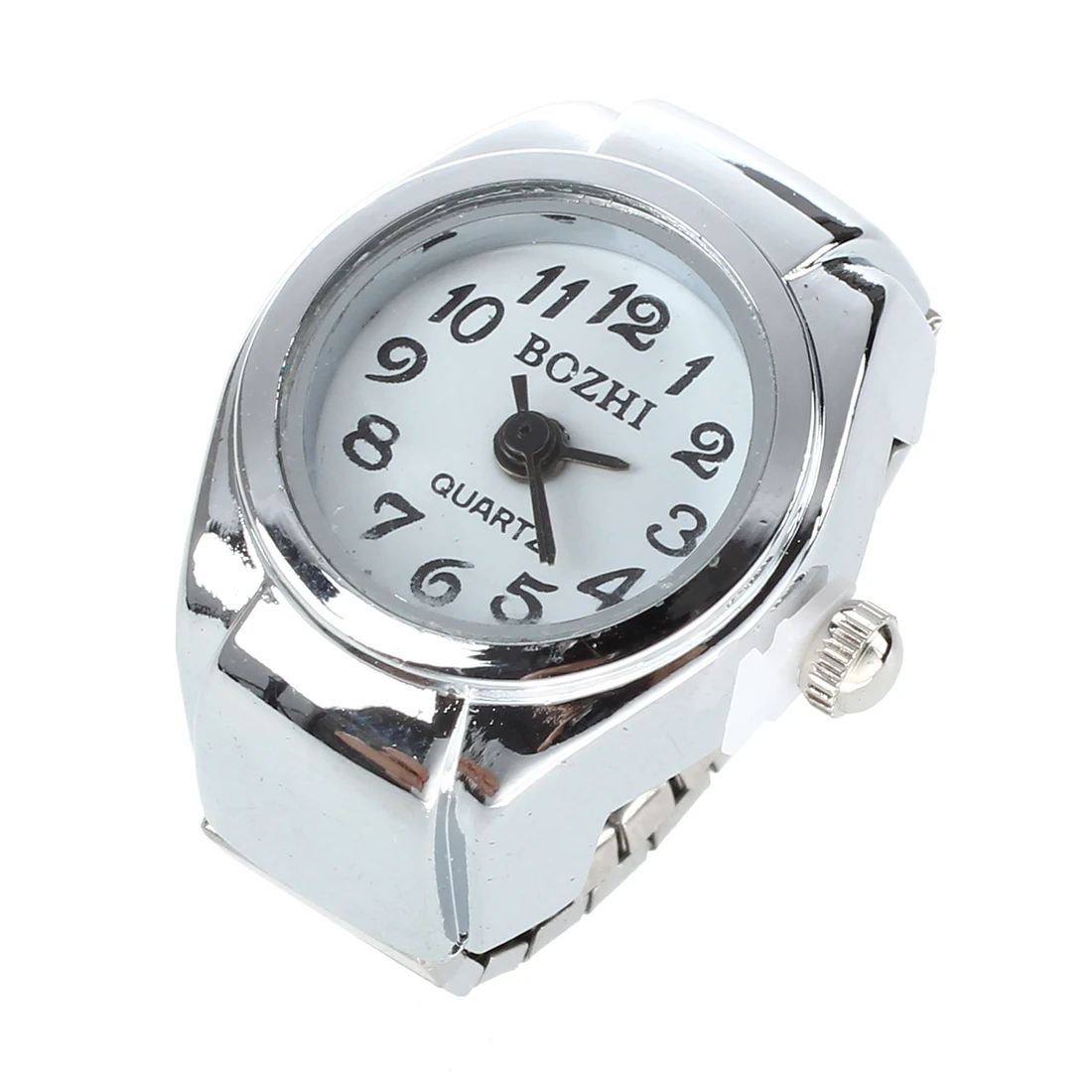 Unisex Quartz Alloy Round White Dial Arabic Numerals Ring Watch