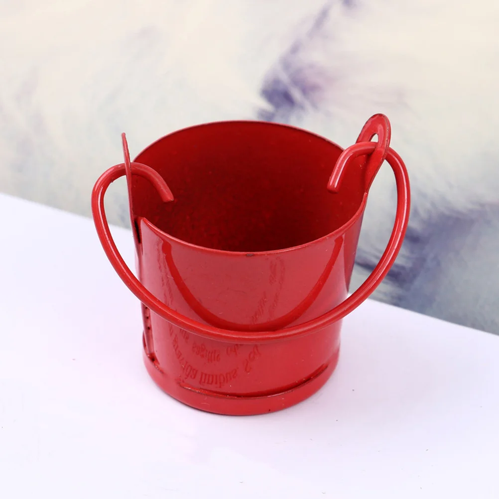 

4 Pcs Kids Toys Mini Tin Bucket Miniature Metal Water Photograph Prop Other Crafts House Adornment Model Child