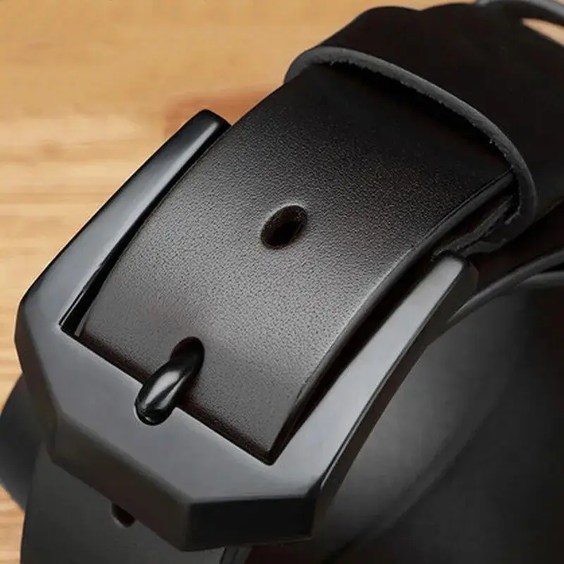 men's alloy pin buckle belt men's business men's casual leather belt fancy retro Jean Cintos belt classic strap