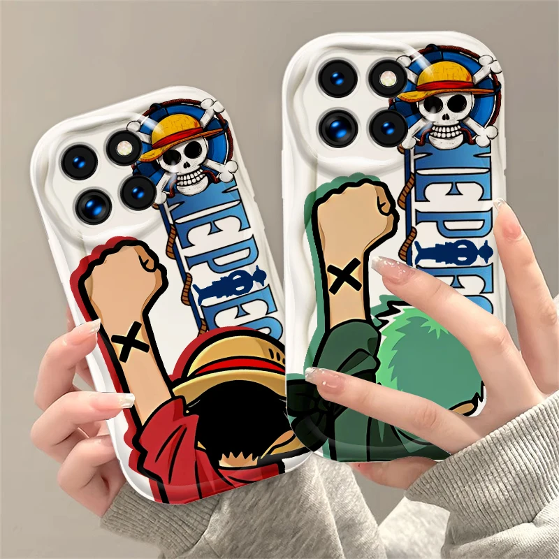 O-one Pieces Cartoon For Xiaomi Mi 14 12 12T 11 Lite Poco M6 X6 X5 X4 X3 M3 F4 Pro GT NFC 5G Wave Oil Back Phone Case