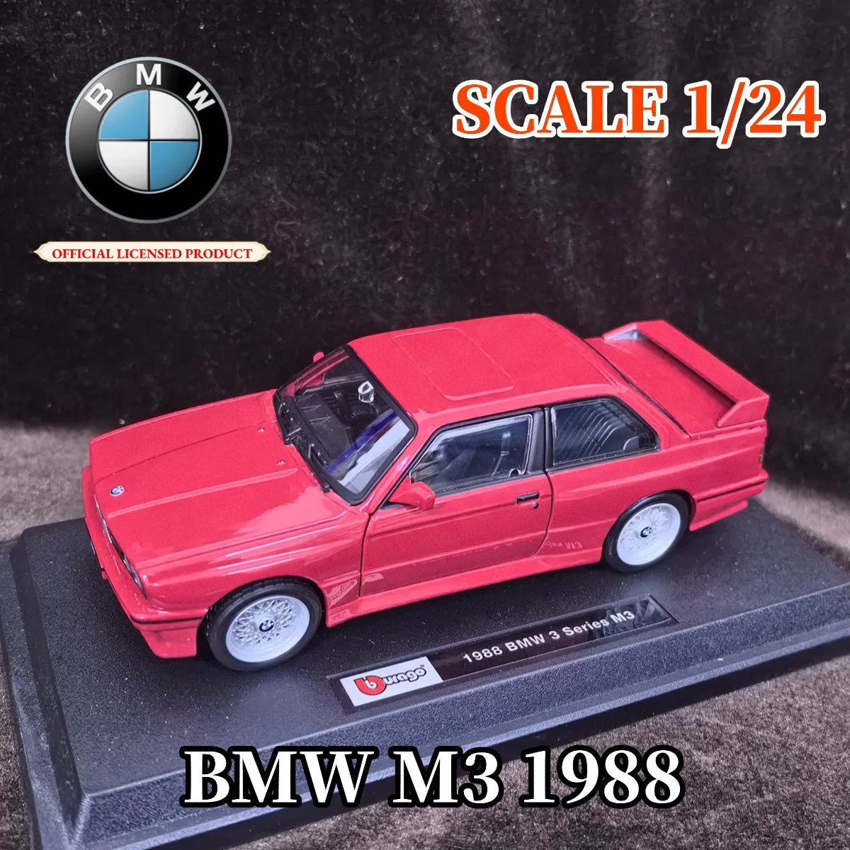 

Лимитированная модель автомобиля Bburago в масштабе 1:24 BMW 3 серии M3 1988, миниатюрная копия роскошного автомобиля, детская игрушка в подарок на Рождество