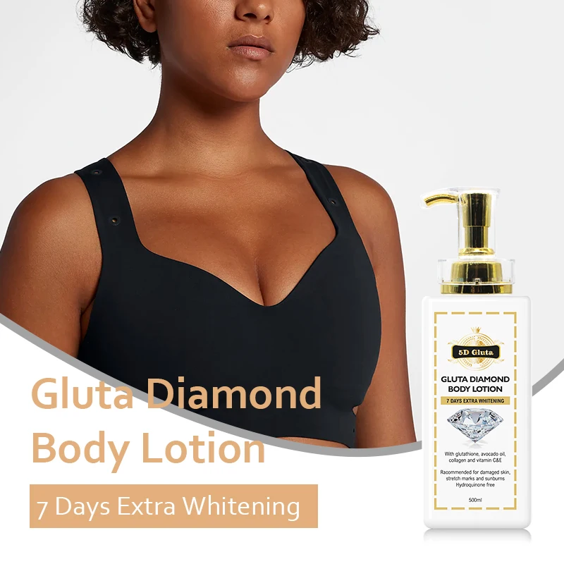 

5D Gluta Diamond Whitening Body Lotion With Glutathione Vitamin C Fast Absorption Promotes Even Skin Tone Anti-Aging Skincare