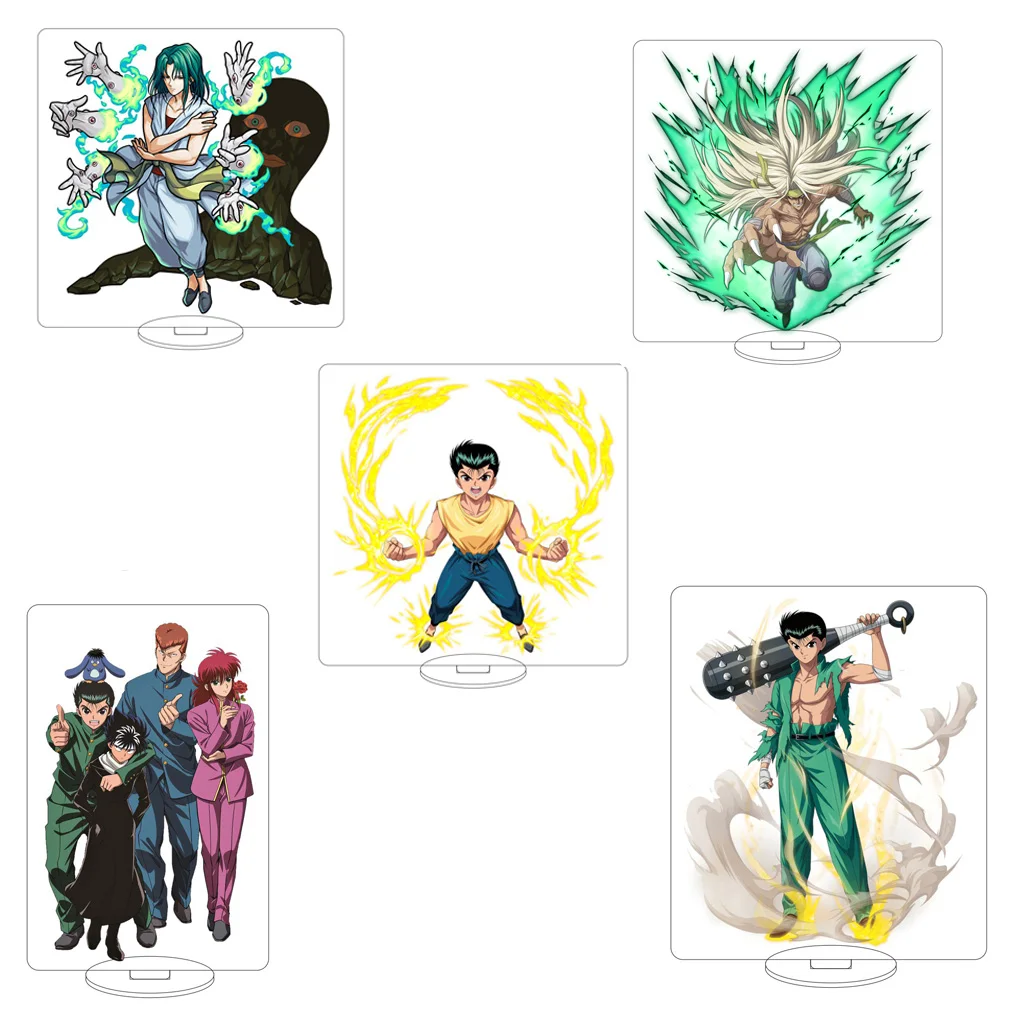 16CM Anime YuYu Hakusho‌ Toguro Kazuma Kuwabara Yusuke Urameshi Ryūko Kurama Bu Bu Cos Acrylic Figure Stand Ornaments Gifts