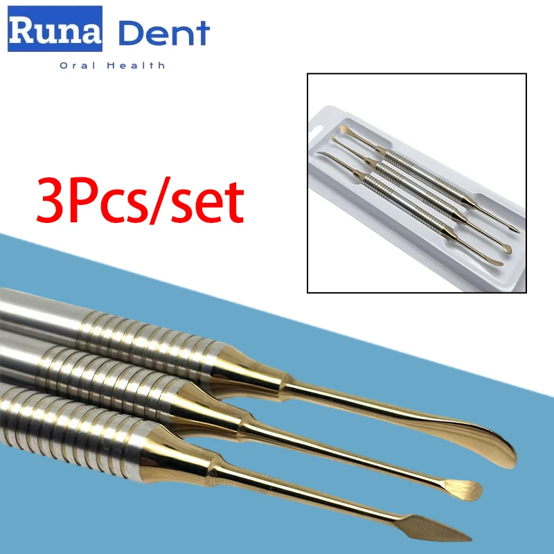

3Pcs/set Dental Implant Periosteal Elevator Titanium Double Ends Surgical Tools for Reflecting Retracting Oral Surgery
