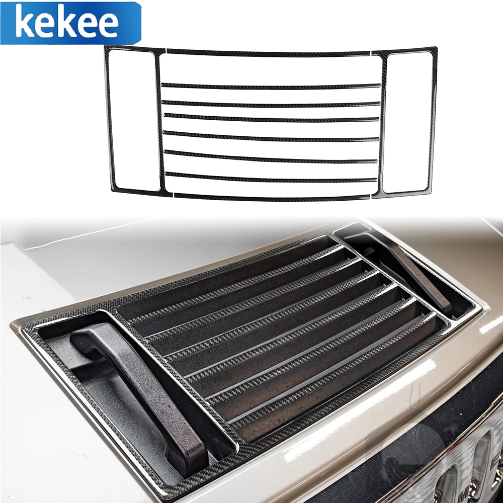 For Hummer H2 2003-2007 Real Carbon Fiber Car Front Hood Scoop Vent Bonnet Decorative Sticker Auto Styling Exterior Accessories