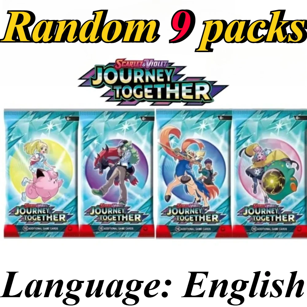 9 Packungen Pokémon-Kartenpakete Bright Stars Prismatic Evolutions, PALDEAN FATES, Englische Erweiterungspakete, Battle Transaction Card Geschenkset – Detail 17