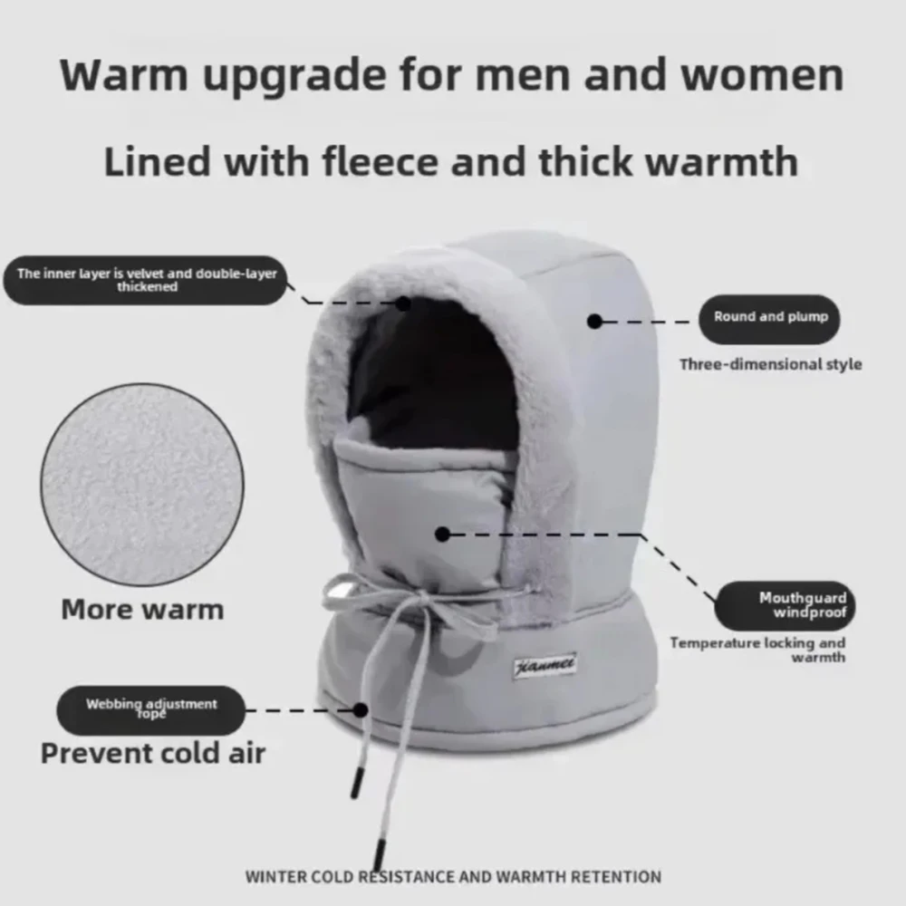2025 الطقس البارد الحراري بالاكلافا وشاح الشتاء يندبروف هود قبعة للجنسين أفخم الرقبة أدفأ قناع الوجه للتزلج للأنشطة الخارجية #6