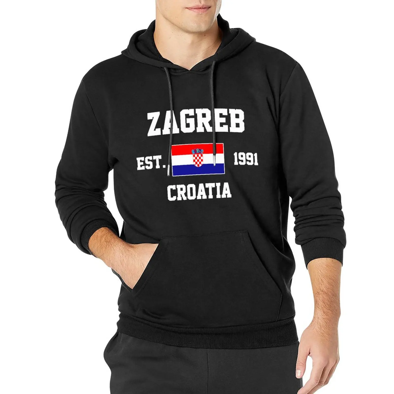 Men Women Hoodies Croatia EST.1991 Zagreb Capital Hoodie Pullover Hooded Hip Hop Sweatshirt Cotton Unisex