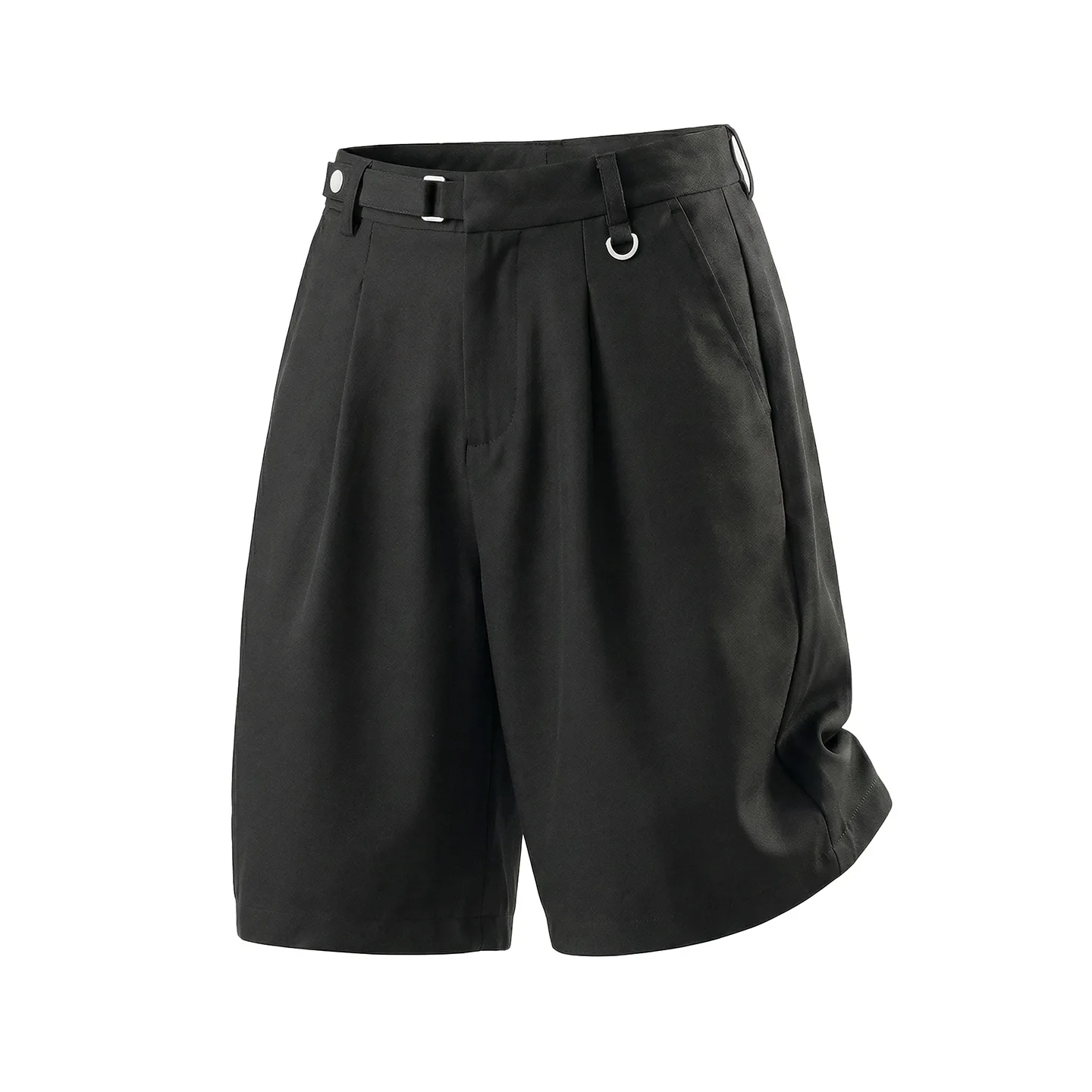Belt Adjustable Casual Shorts Men's Summer Loose Straight Draped Suit Cropped Pants