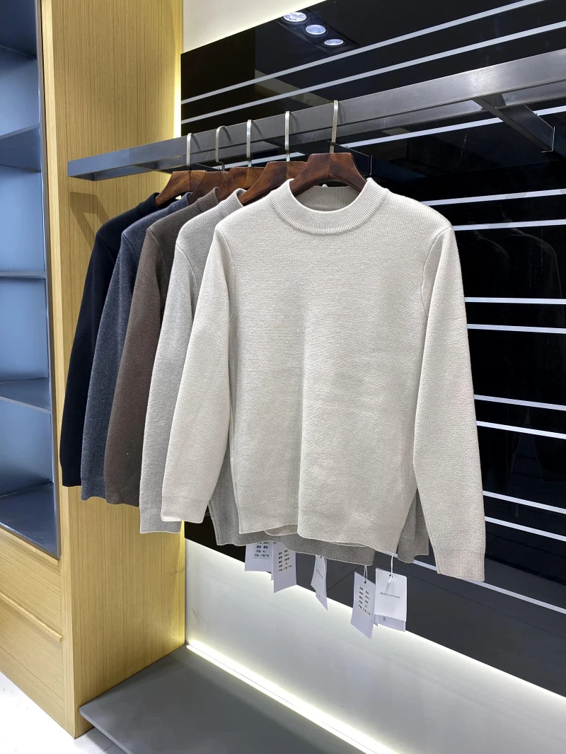 Cómodo Thiened Inteated Fce redondo Ne suéter de punto Nueva ropa casual para hombres Faionable Fibra de poliéster Invierno W...