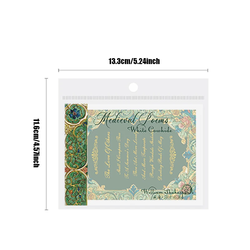 Mr. Paper Retro English Poetry Material Paper 10 sheets/pack Medieval poet says goodbye to sun Paper Literature Enthusiast Gifts