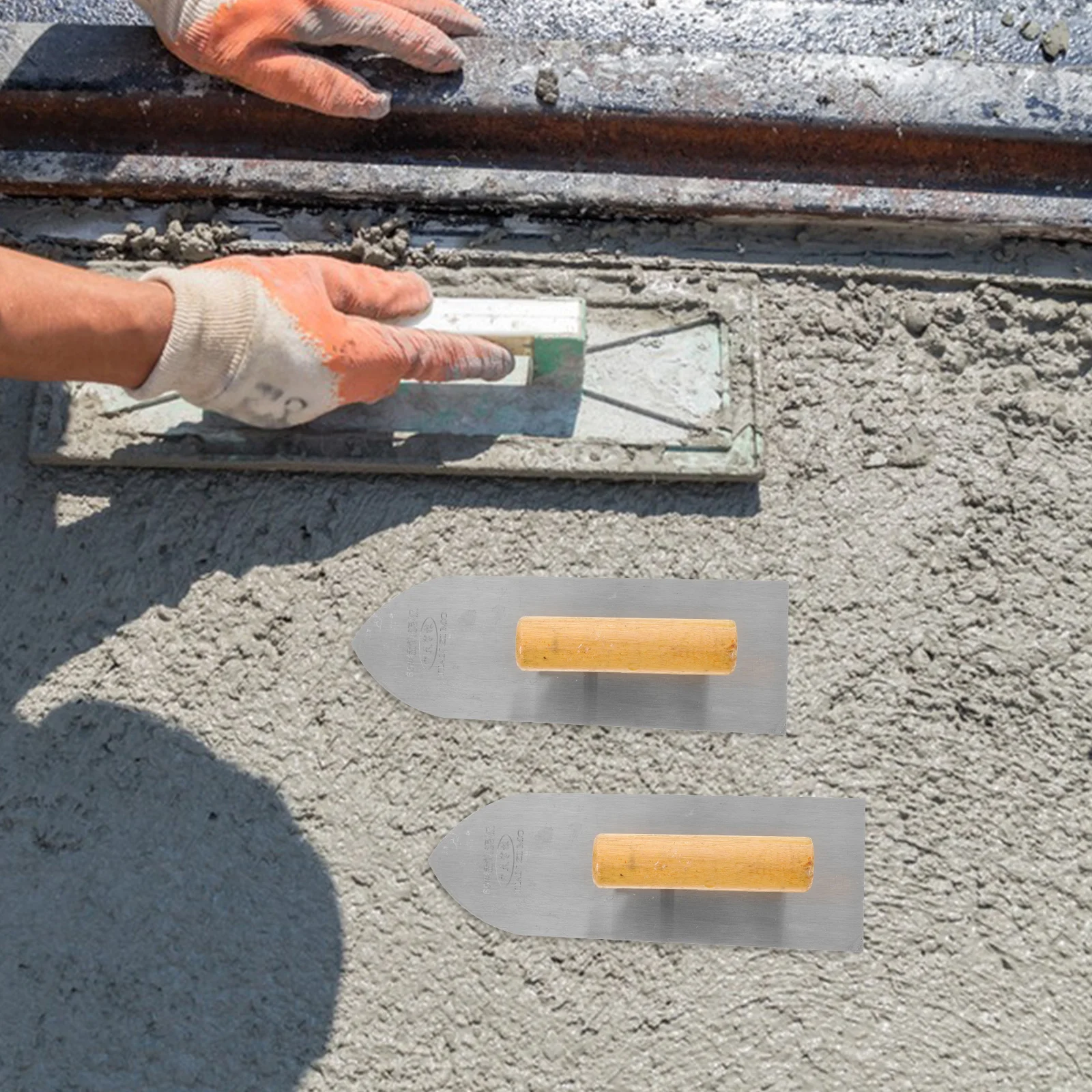 

2pcs Stainless Steel Drywall Smoothing Spatula 12 Inch Portable Plastering Tool For Wallboard Concrete Finishing Trowel