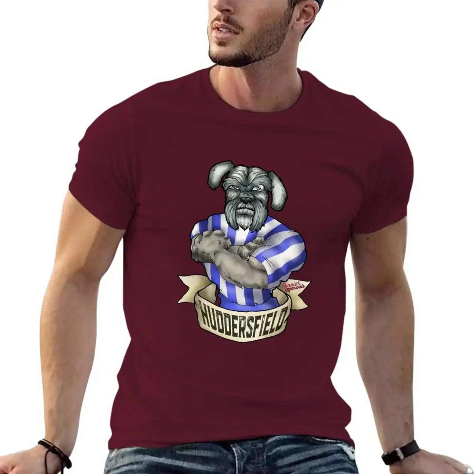 customizeds graphics blanks for men mens designer clothes 2024 Round Neck New Arrival Huddersfield Town Terrier Mascot T-Shirt