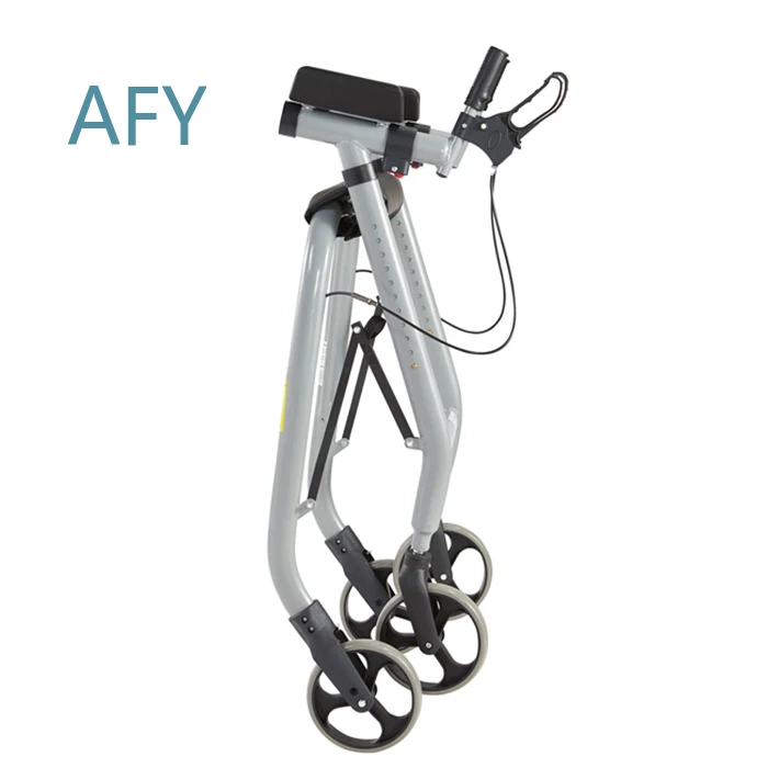 Lightweight Foldable Walking Frame for Elderly Disabled Adults Aluminum 2 Wheel Mobility Aid Walker for Seniors