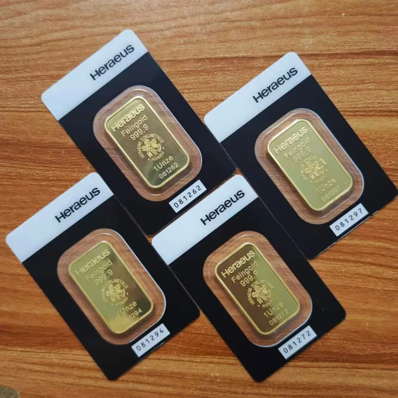 Hot Sales Non-Magnetic Swiss Gold Plated Bar 1 ounce Copper Bar with Serial Number Collectible Souvenir  for Collection