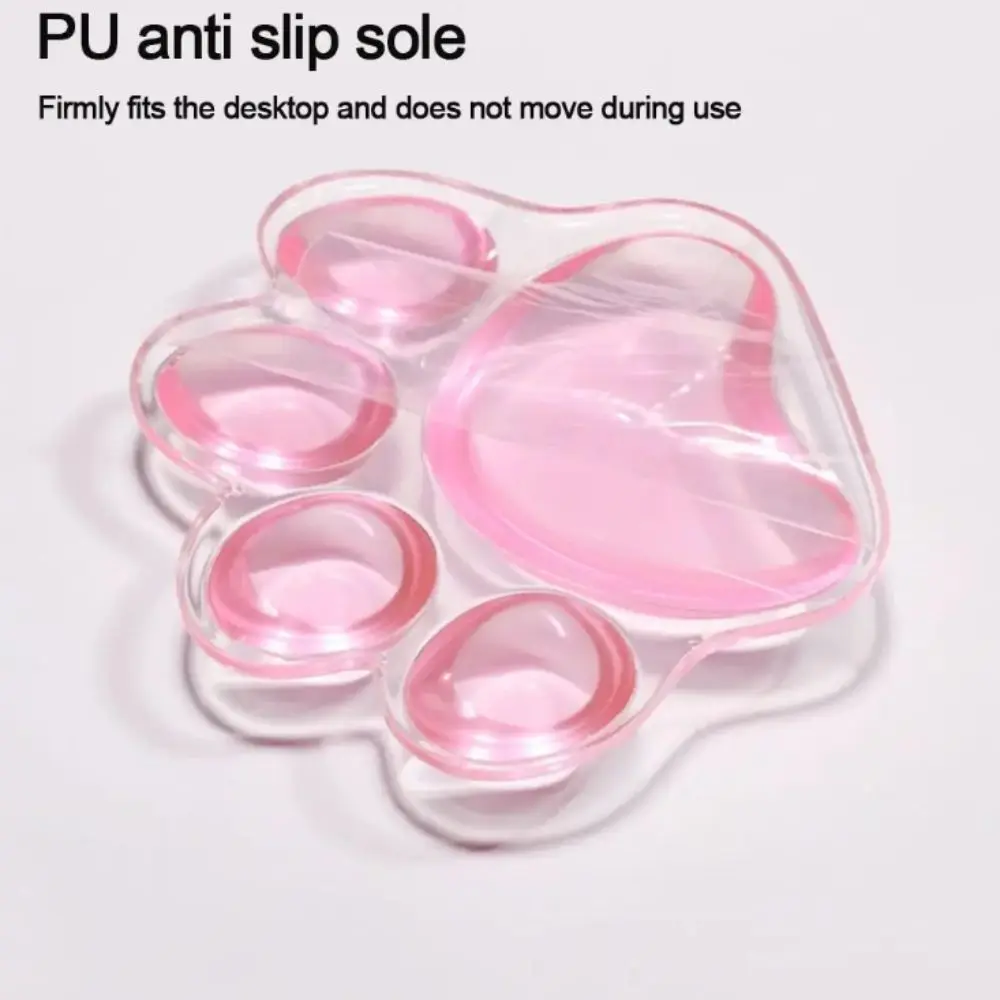 Poggiapolsi per tastiera a forma di zampa di gatto Supporto per tastiera trasparente in cristallo Tappetino di supporto per digitazione antiscivolo e antifatica