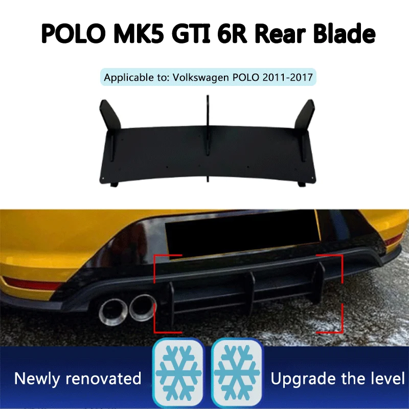 Suitable for Volkswagen Polo MK5 GTI 6R 2011-2017 Rear lip and rear blade spoiler modification accessories