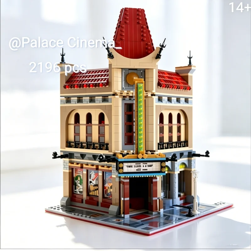 

New Street Palace Cinema 2196pcs Modular Desktop Decoration Buildings City 10232 Building Blocks Puzzle Model Toys Birthday Gift
