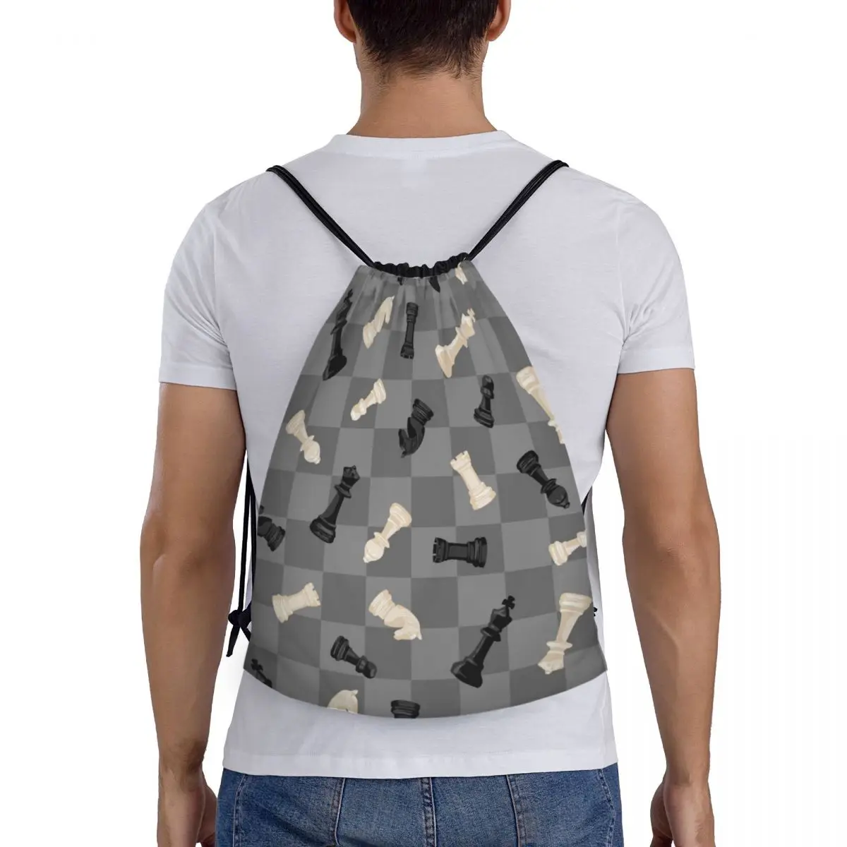 Sac à dos de rangement de pièces explorez ecs personnalisées pour hommes et femmes, sac Wstring de proximité, sac léger pour les amateurs explorez ecs, sac de sport Checkmate Gym