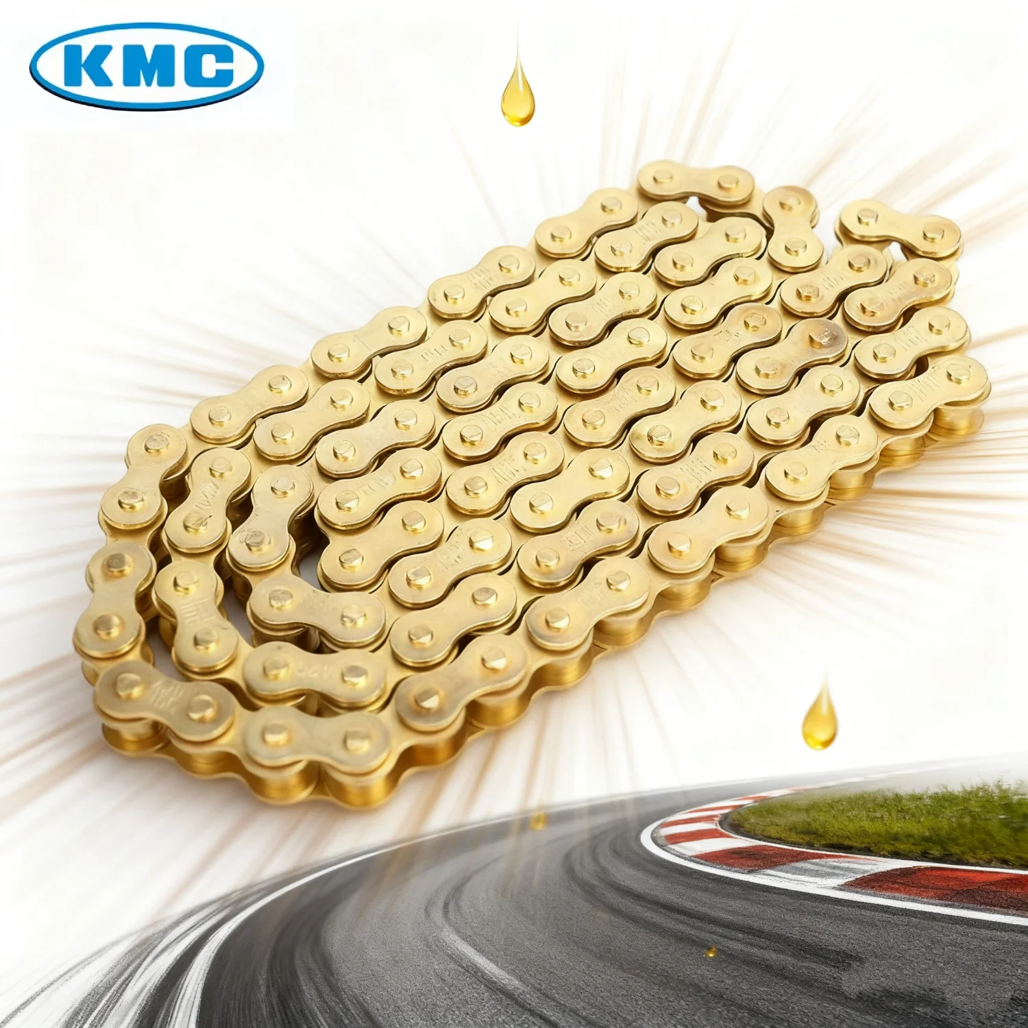 

Pit Bike Chain - KMC Heavy Duty Drive 428 Chain 120 Links Gold Motorcycle Chain for 50cc 110cc 125cc PIT Dirt Bikes Kart Chain