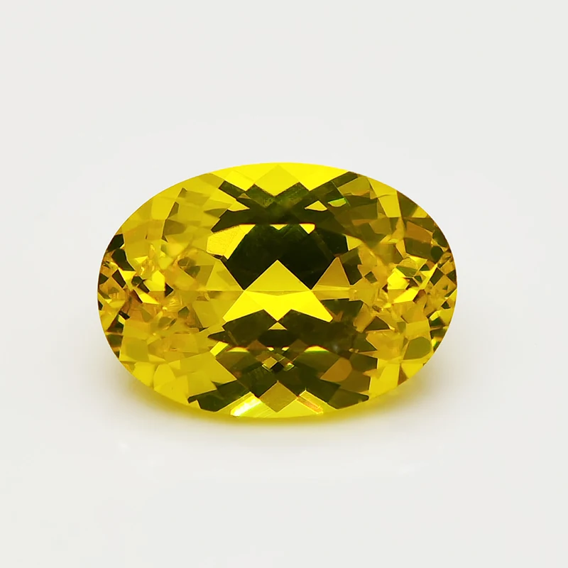 Lemon Yellow Yttrium Aluminium Garnet Gemstone Oval Shape Lab Diamond YAG Gems for Jewelry Making