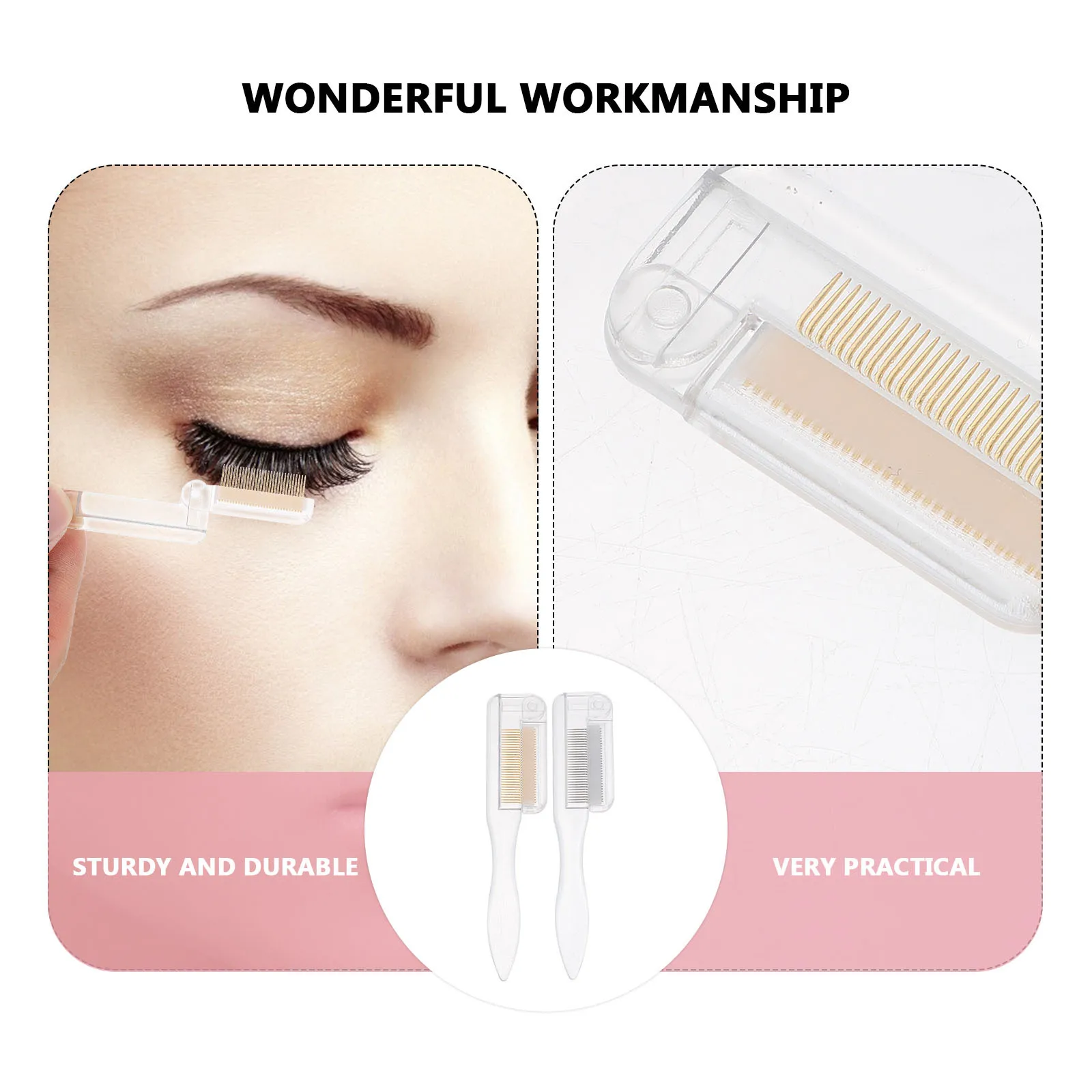 2Pcs Foldable Eyebrow Combs Makeup Eyelash Brushes Eyelash Shaping Tools Compact Portable Beauty Tools Foldable Eyebrow Brush