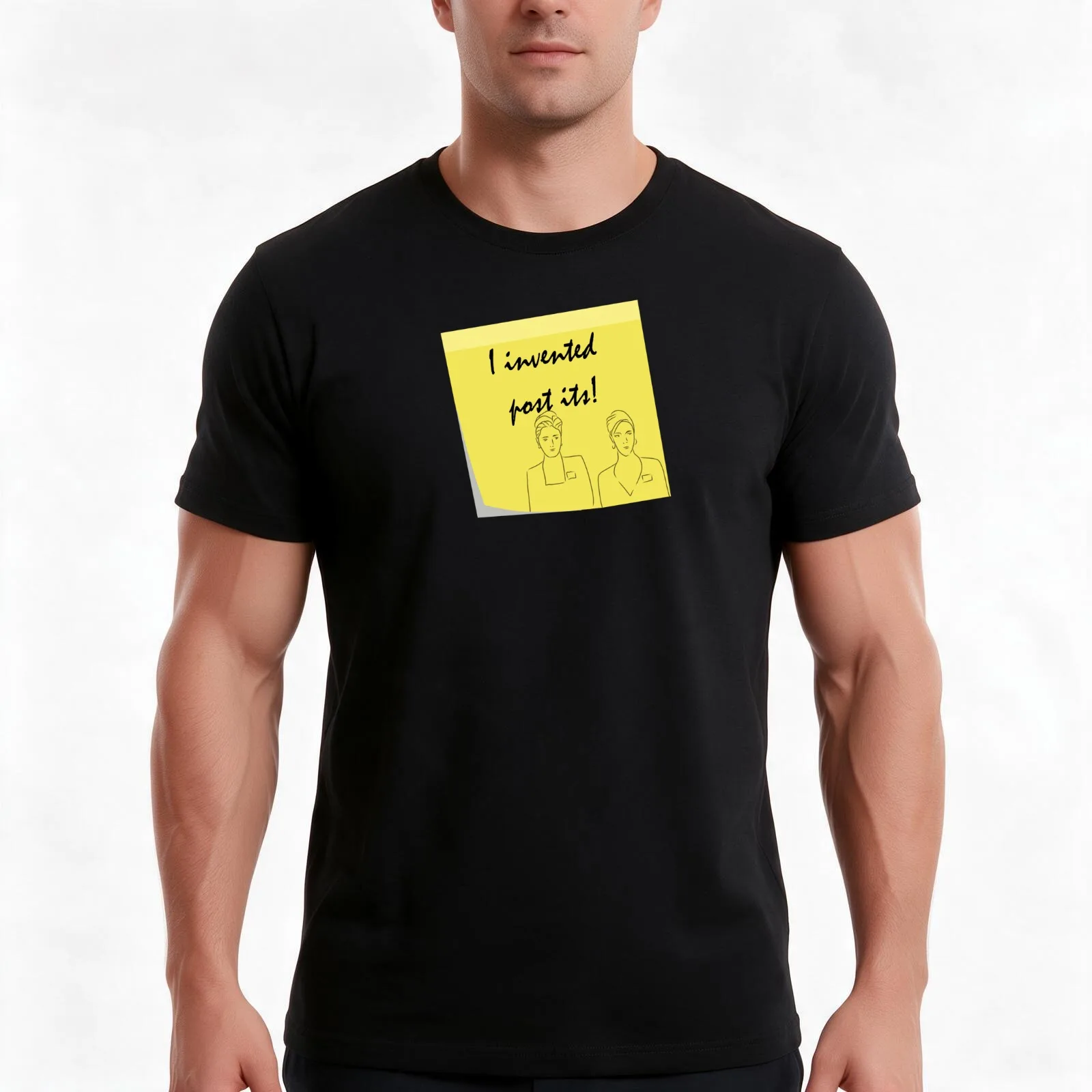 I INVENTED POST ITS! T-Shirt Summer Casual Cotton Tee Oversized Streetwear Tops Vintage Graphic Print Loose Fit Short Sleeve