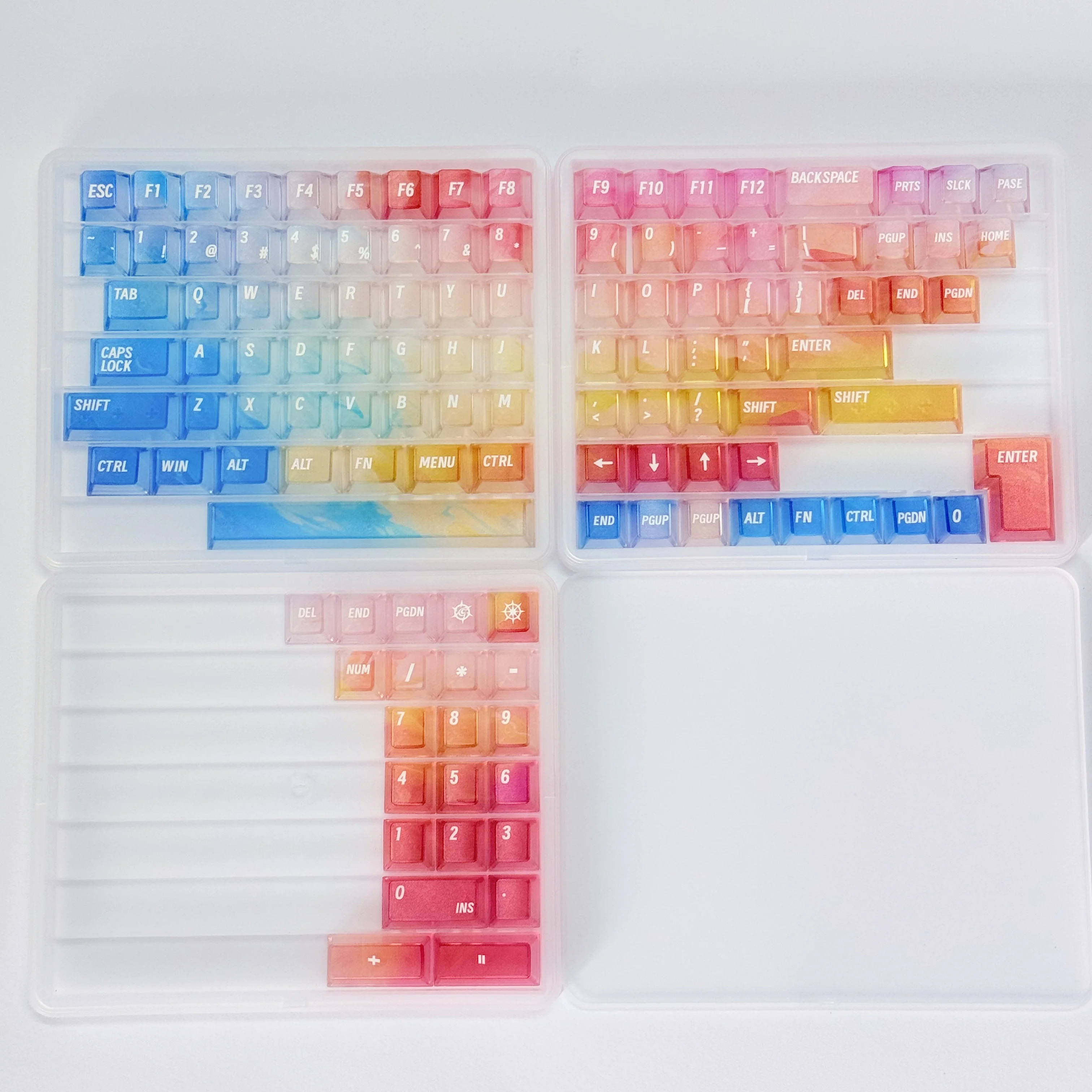 أغطية مفاتيح شفافة متدرجة مع صندوق PC 119 مفتاح متجمد Keycap لوحة مفاتيح ميكانيكية لمكتب الألعاب تخطيط 60% 65% 75% 100% #5