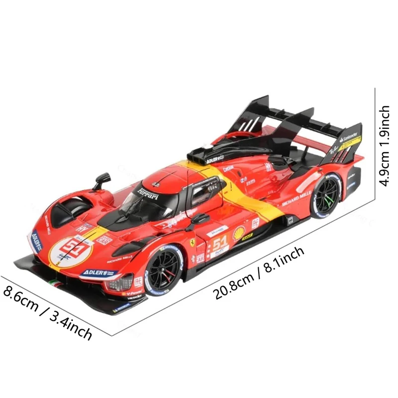 Bburago 1:24 Ferrari 499P #50 #51 LMH FORMULA RACING Luxury Vehicle Diecast Cars Model Porsche 963 24 alloy #5 #6 Collection Gif