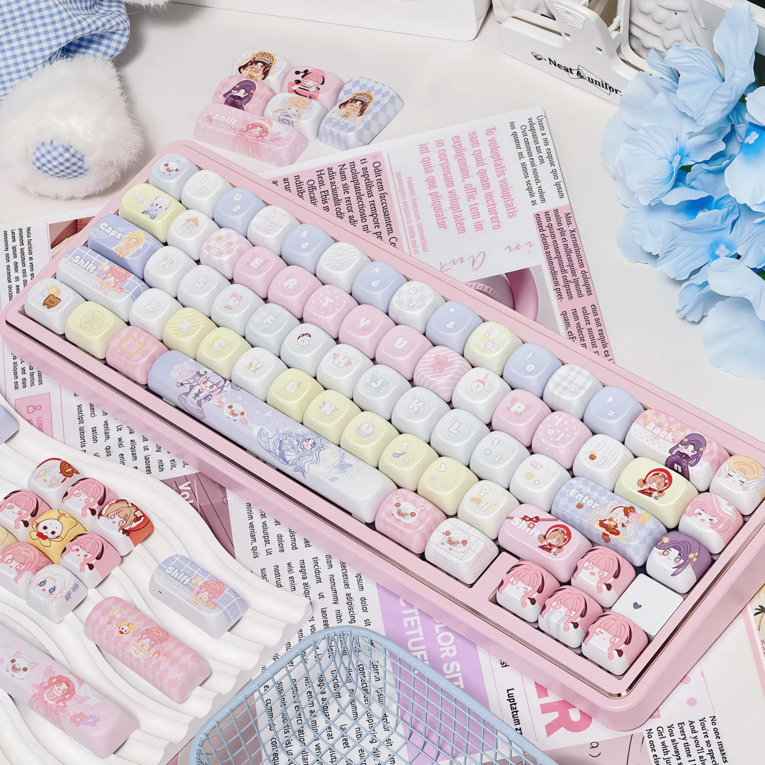 120 Keys ‌Infinity Nikki Keycap CUTE Keycaps ‌cute Key Cap PBT MOA Profile for ANSI Made68 Mad68 Wooting60 HI75 104 F87 K99 108