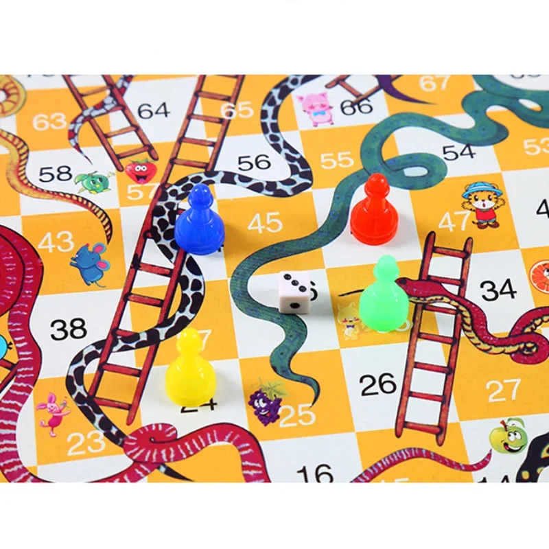 

Creative Snake & Ladder Board Game Set for Kids Fun Educational Toy Family Flying Chess Portable Design Children's Learning Game