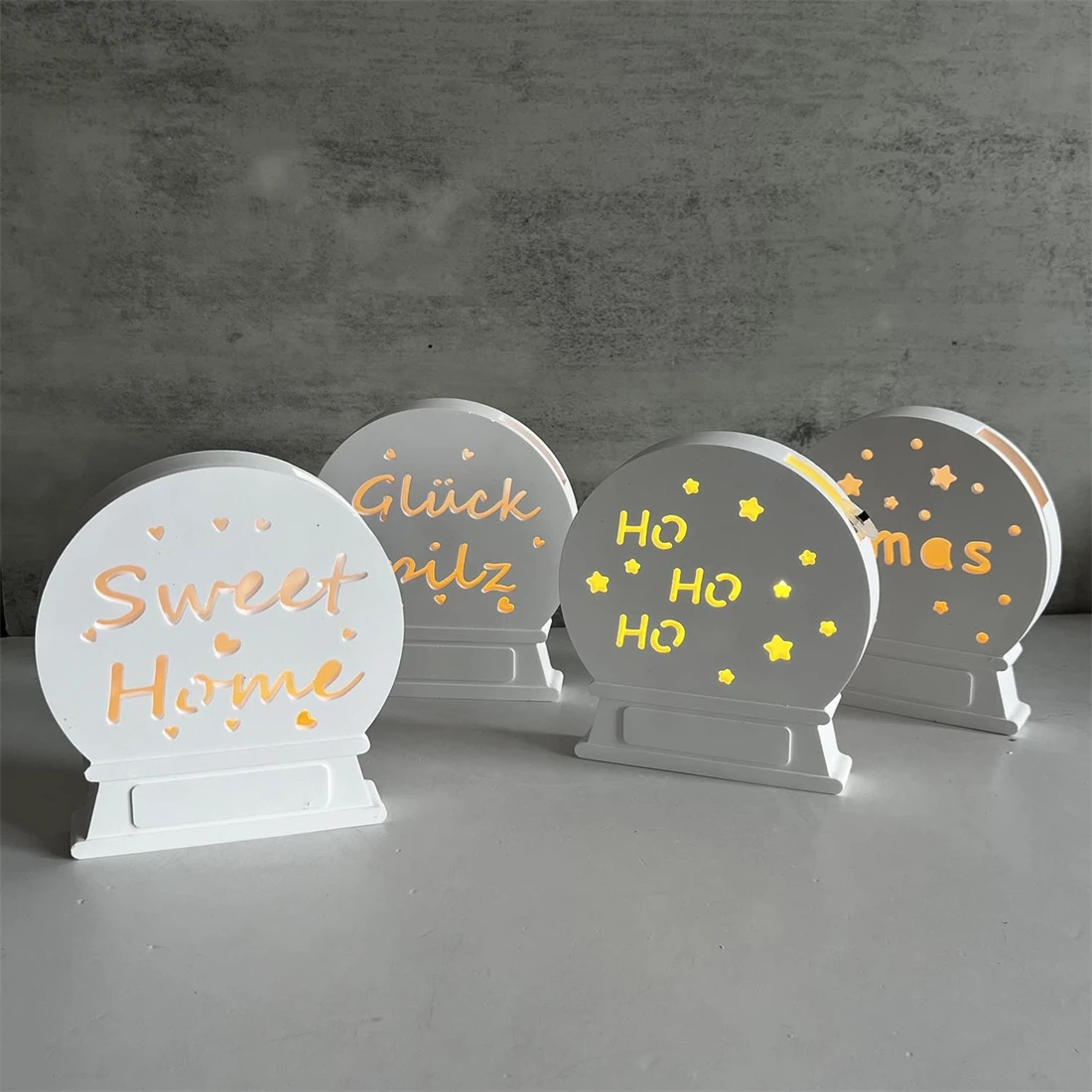 

Round Light Lampshade Silicone Mold Christmas LED Light House Resin Mold Xtmas Lamp Warm Light Lantern Casting Molds Home Decor