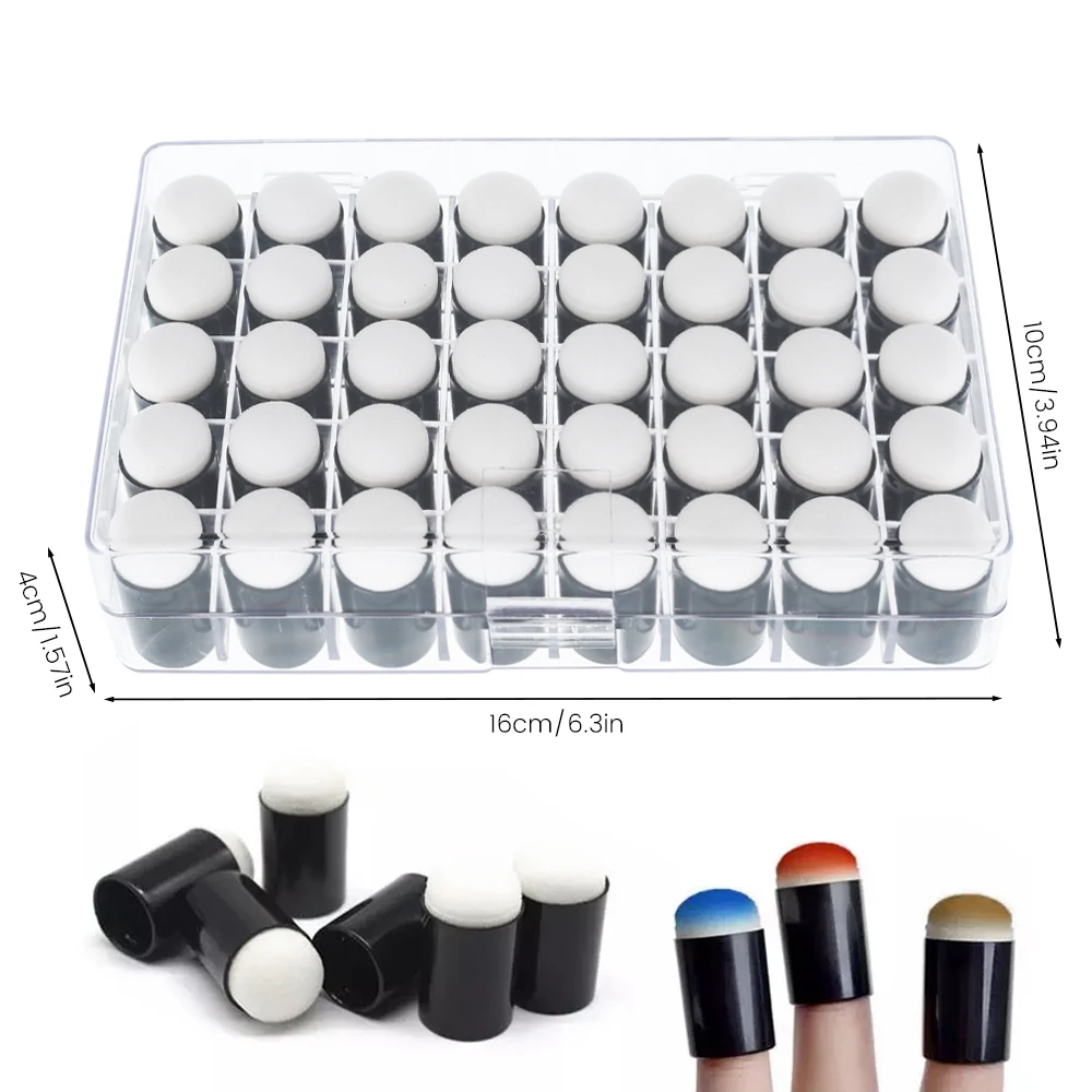 40Pcs/Set Child Finger Sponge Daubers Paint Ink Pads Stamping Brush Handmade DIY Craft Scrapbooking Painting Making Drawing Kit