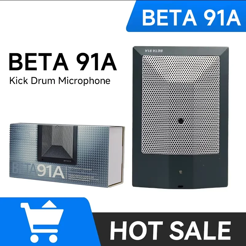 BETA91A Professional Half-Cardioid Condenser Microphone Portable for Bass Drum Percussion Instruments Live Performance