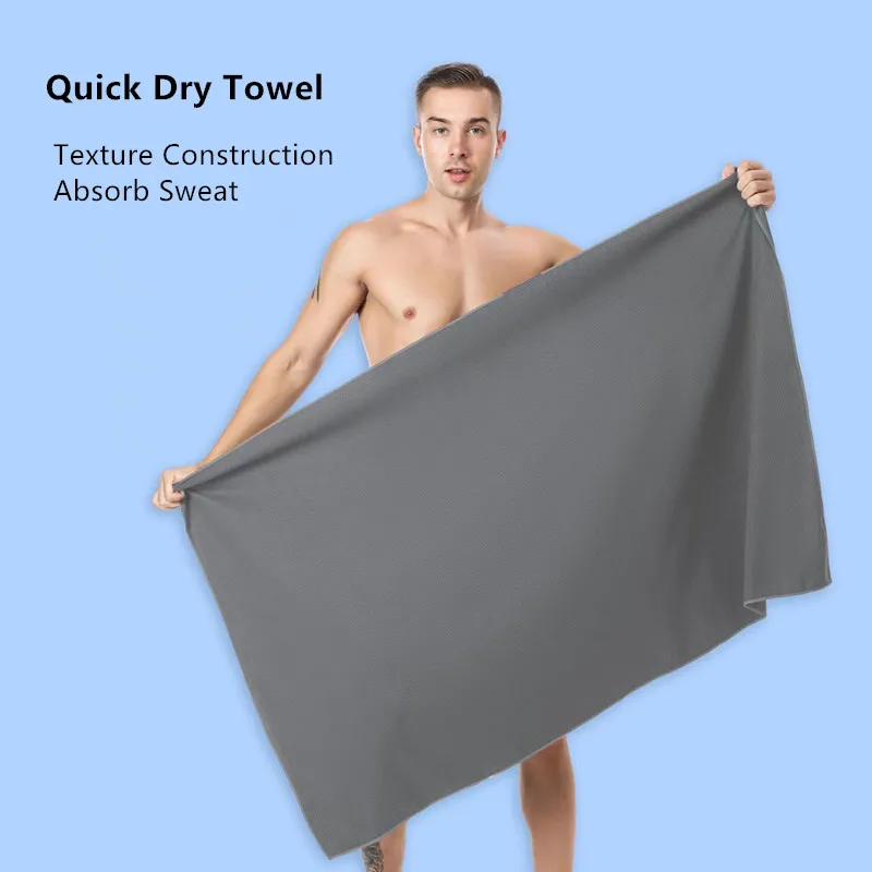 Toalla de playa de secado instantáneo con textura de microfibra, Toalla de baño absorbente para natación, Camping, deportes, Yoga, Fitness, portátil