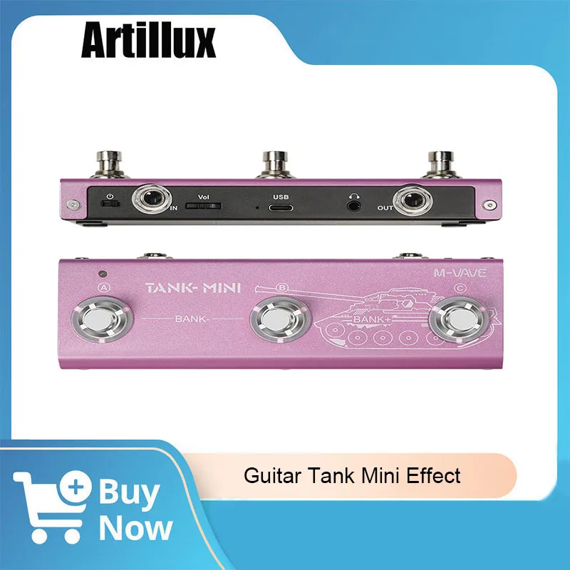 1PC Guitar Various Effects Processor TANK-MINI Multi-Effect Guitar Pedal Rechargeable & Portable For Guaitr Part & Accessories