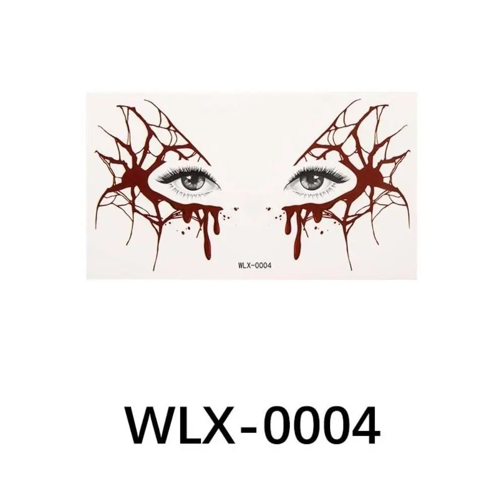 Spider Web Halloween Face Tattoo Sticker Waterproof Realistic Halloween Face Temporary Tattoo Convenient Pumpkin