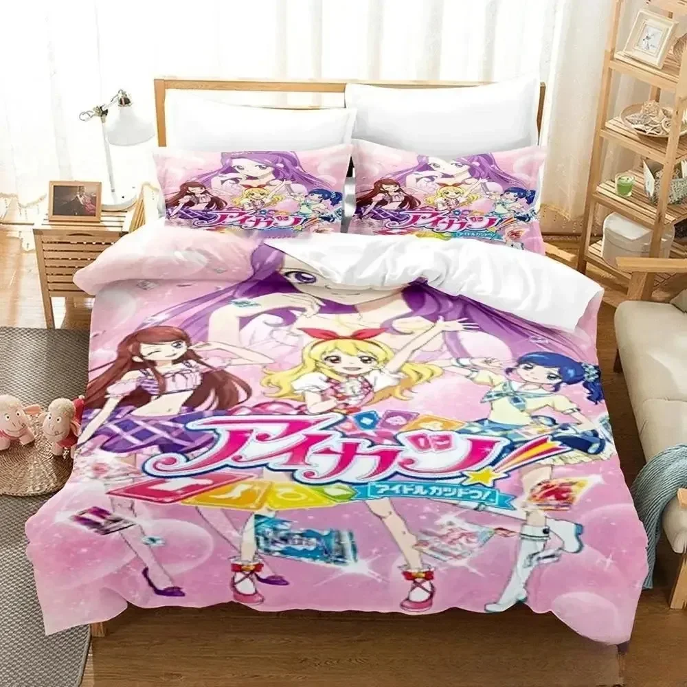 

3D Print Anime Aikatsu Bedding Set Duvet Cover Bed Set Quilt Cover Pillowcase Comforter king Queen Size Boys Adult Bedding Set