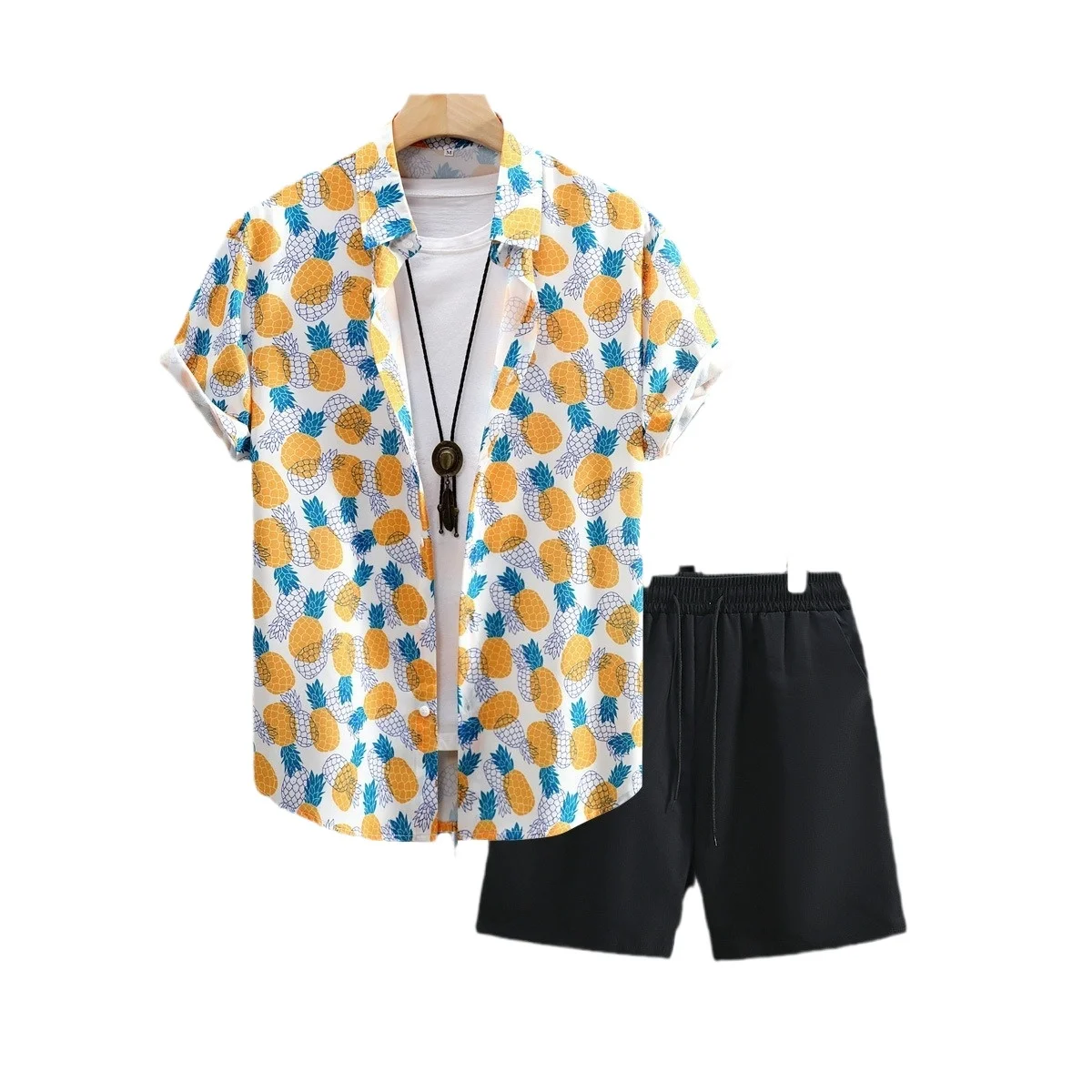 

Men's Hawaiian Matching Set Summer Beach 2 Piece Outfits Flower Shirts and Shorts