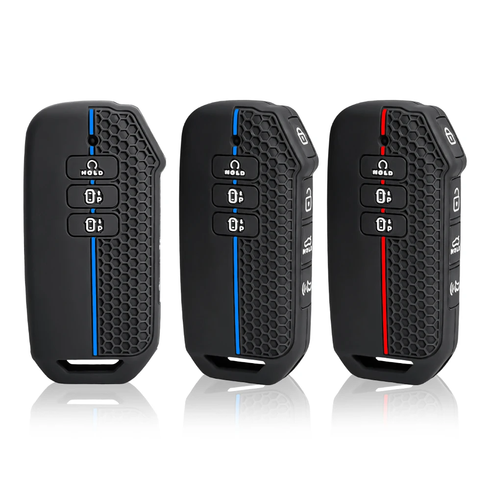 7 Buttons Silicone Car Key Case Cover for Kia 2024 Sportage 2023 Niro Hybrid 2021 Sorento MQ4 2022 EV6 GT-Line K8 V6