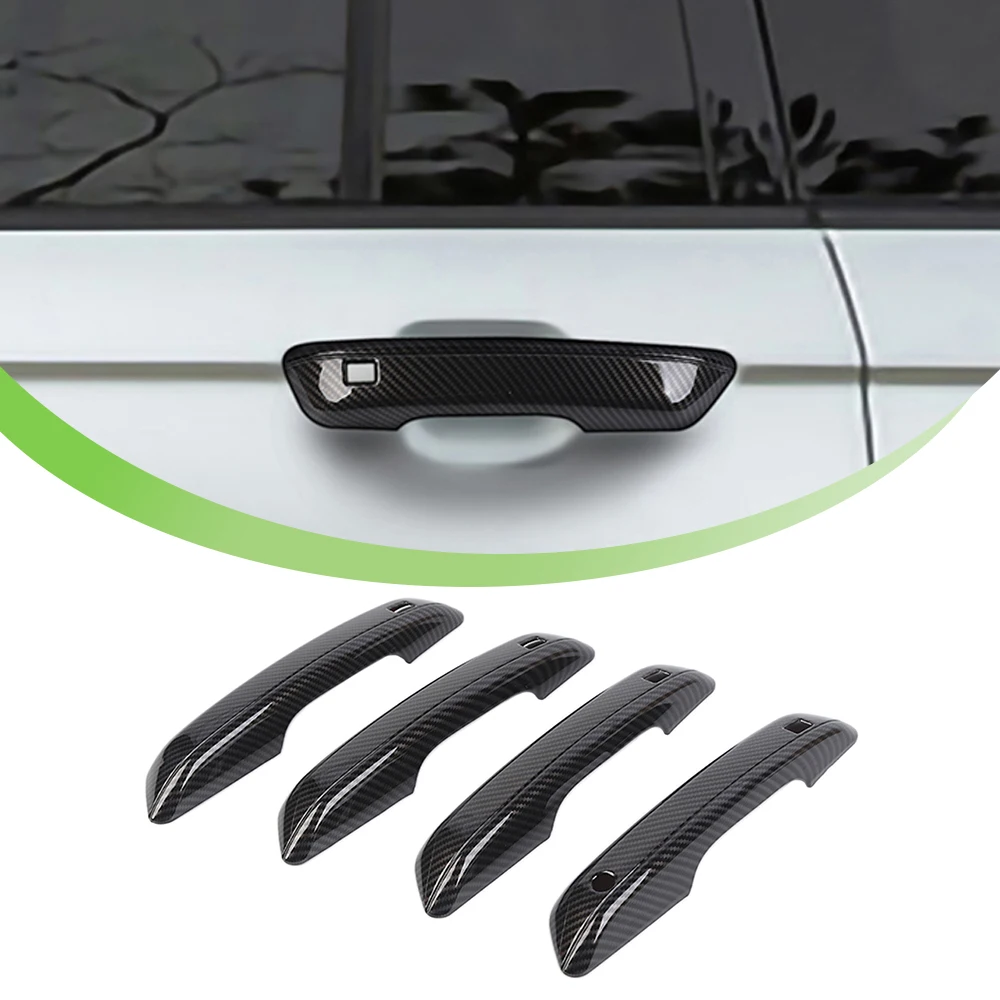 4-PACK Door Grab Handle Decorative Trim Cover for Jeep Grand Cherokee 2022 2023 Car Exterior Accessories 4-Doors Black ABS